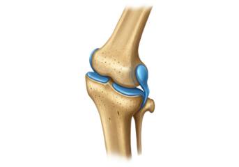 Isolated 3D Render of Human Knee Joint Anatomy on White Background