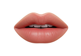 Isolated Close-up 3D Render of Human Lips and Mouth on White Background