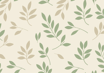 Minimalist Botanical Seamless Vector Pattern