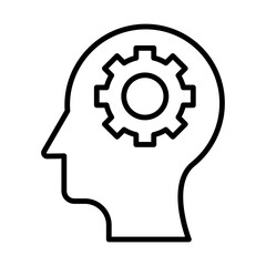 human head with gears, skill line icon