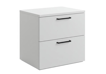 Isolated Modern White Two-Drawer Filing Cabinet for Office Storage