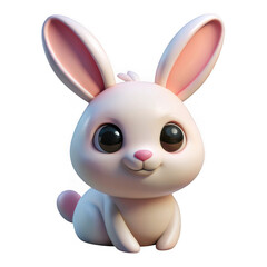 Obraz premium 3d adorable white bunny with big eyes