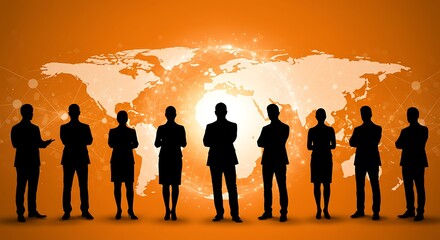 Global business collaboration and leadership team concept