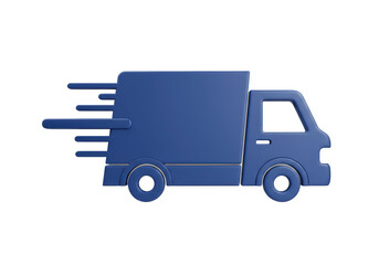 Isolated Fast Delivery Truck Icon for Logistics and Shipping