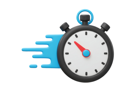 Isolated Stopwatch with Speed Lines for Fast Time Measurement