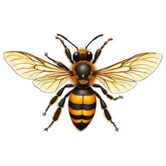 Fototapeta premium Detailed illustration of a honey bee isolated on transparent background