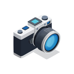 Camera icon Isometric vector illustration with clean 3D perspective.