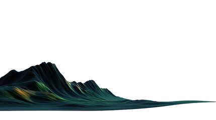 Abstract Terrain: A stylized rendering of a mountain range, showcasing unique textures and vibrant colors, against a clean backdrop, symbolizing nature's grandeur and artistic interpretation.