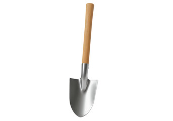 Isolated 3D Render of a Garden Trowel with Wooden Handle