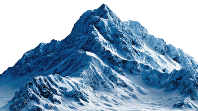  Majestic Mountain in Snowy Peak: A stunning image of a towering mountain, its peak enveloped in fresh snow and ice, showcasing nature's raw power and inspiring grandeur.