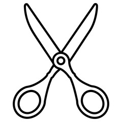 Simple outline illustration of a pair of scissors, a common cutting tool