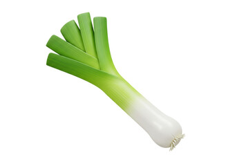 Isolated 3D Render of a Fresh Green Leek