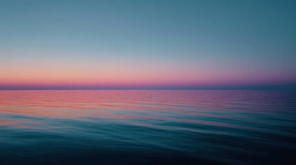 Obraz premium Ocean Calm Scenery Sunrise reflecting smooth sea. Serene backdrop for meditation use