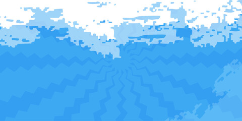 Vector illustration of cold clouds and sky background emerging from the center.