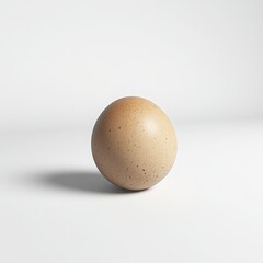 Single Speckled Brown Egg On White Background