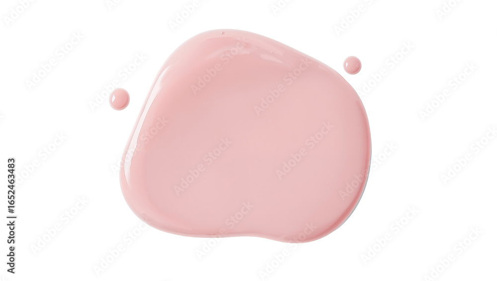 Poster pale pink glossy blob isolated on transparent background creating a clean aesthetic, two small