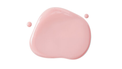Pale Pink Glossy Blob Isolated on Transparent Background Creating a Clean Aesthetic, Two Small