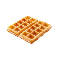 Crispy Belgian waffle delight, two golden brown squares, perfect breakfast, food photography