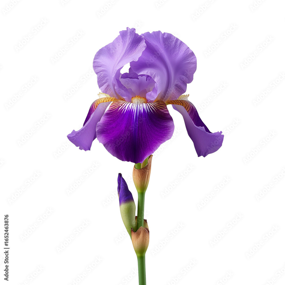 Poster elegant iris portrait on isolated setting displaying smooth gradient and delicate petal texture
