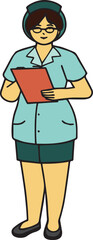 A professional nurse vector illustration showing a healthcare worker in uniform.