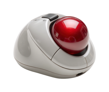 Innovative red device demonstration in technology lab view isolated on transparent background, png