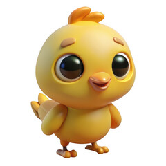 3d adorable cartoon chick with big eyes