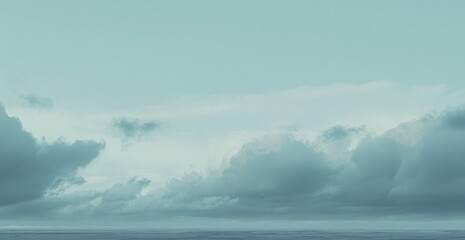 Tranquil Seascape Grey Clouds Over a Calm Ocean