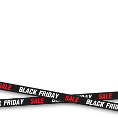 Banner tape black friday black color on white background