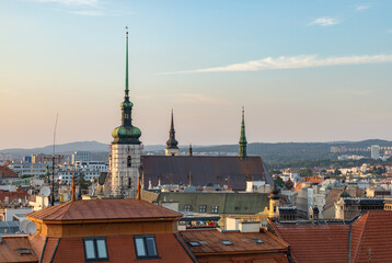 Fototapeta premium Church of Saint James in Brno at Sunset