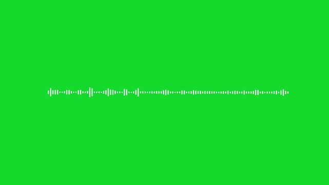 4k Audio waveform equalizer spectrum Isolated Background. audio bar, audio visualizer on green background. Futuristic sound wave visualization, audio visualizer, white line audio wave visualization vo
