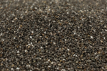 Macro Texture of Chia Seeds. Natural Grain Background.