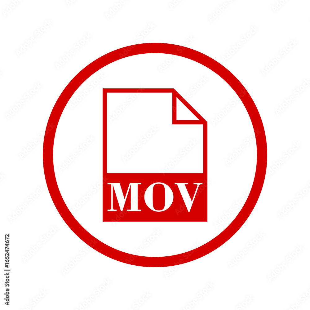 Poster mov file icon isolated on transparent background