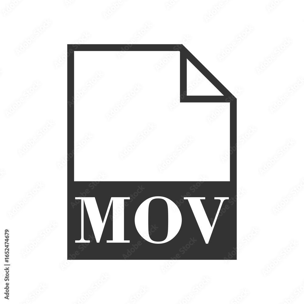 Poster mov file icon isolated on transparent background