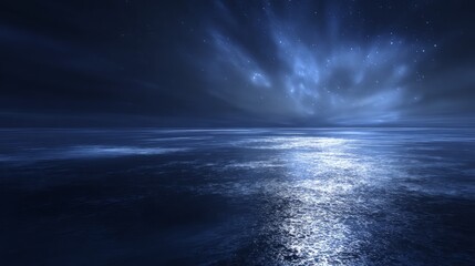 Starry Night Over Calm Ocean