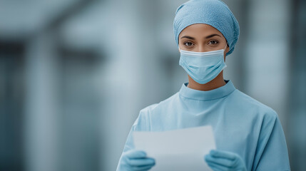 Doctor intensely reads scan results in surgical gloves