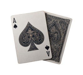 Playing cards action casino table digital top view strategy isolated on transparent background, png