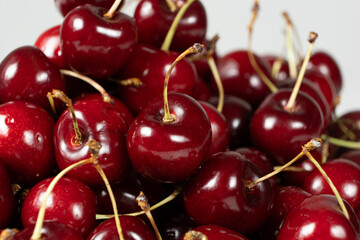 Close-up of fresh red sweet cherry