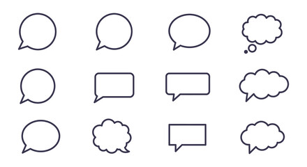 Fototapeta premium Collection of Speech Bubble Shapes for Design and Communication Projects