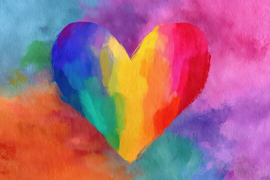 Colorful heart design for vibrant love and inclusion concepts in greeting cards, digital art, and social media posts - Powered by Adobe