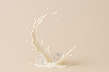 Milk splash wave, vertical 9:16, isolated