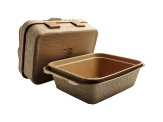 Eco-friendly takeout container kitchen product sustainability isolated on transparent background, png