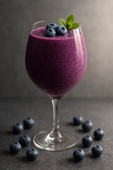 Blueberry Smoothie in Elegant Glass