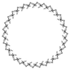 Black round vintage vector frame on a white background. svg