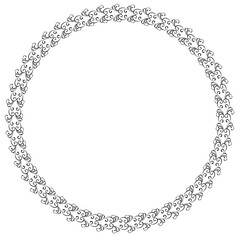 Black round vintage vector frame on a white background. svg