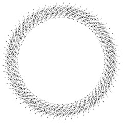 Black round vintage vector frame on a white background. svg