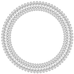 Black round vintage vector frame on a white background. svg