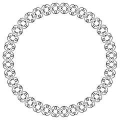 Black round vintage vector frame on a white background. svg