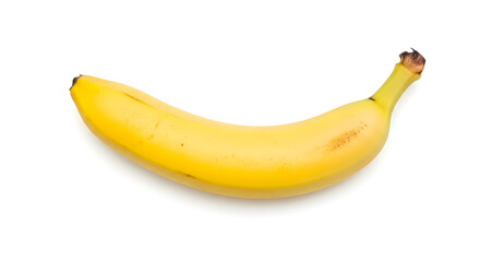 Single Ripe Yellow Banana A Nutritious Fruit Isolated on White for Healthy Eating