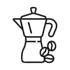 Tea Coffee equipment in black and white