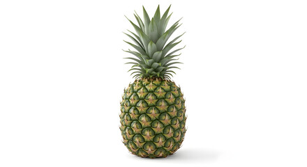 Fototapeta premium Perfectly Ripe Pineapple Against White Backdrop A Tropical Fruit Delight